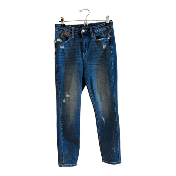 Judy Blue Denim - Judy Blue Dark Wash Distressed Skinny Jeans